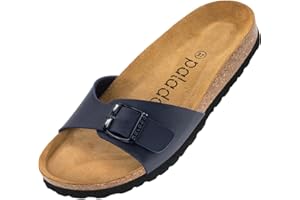 Palado Claquettes Femme Malta - Mules Femme élégantes avec lanières réglables - Mules Femmes Confortable avec voûte Plantaire en liège - Mules et Sabots Femme avec Semelle extérieure en Cuir