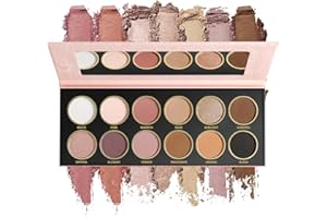 ‎DE'LANCI DE'LANCI Lidschatten Rosa Matt,12 Farbe Natürliche Nude Brown Lidschatten Palette,Lidschatten Rosa Matt,Weiß,Karamell Brown Lidschatten Wasserdicht Langlebig,Talc Free