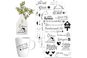 JOYEASE Rub On Sticker - 5 Bogen Sprüche HAPPY HOME - Rub On Folie Transferaufkleber zum Basteln und Dekorieren für Raysin Keraflott Möbel Glas Holz