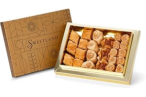 SWEET LAND Sweetland London Bitesize Baklava Selection – 300 g | Handmade in London | Traditional Lebanese Baklava | Ramadan, Mothers Day, Easter, Eid & Birthday | Fresh Tasty Small Bite Dessert | Tin Gift Box