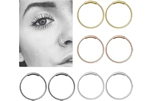 Fullsexy 8 Stück Nasenpiercing Edelstahl Septum Nasenring Scharnier Piercing Mehrzweck Piercing Schmuck-8mm MEHRWEG