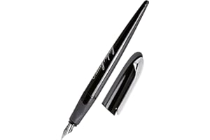 ONLINE Stylo de calligraphie Air Noir, Pointe de calligraphie 1,4 mm, pour cartouches d'encre standard ou convertisseur, cartouche bleue incluse, pour droitier/gaucher