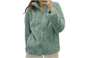Generico Giacca da Donna Pile Donna Lunga Pile Senza Cappuccio e con Zip Giacche Giacca Teddy Donna Versione Loose Del Cappotto A Maniche Lunghe Autunno e Inverno Caldo Cappotto con Homewear