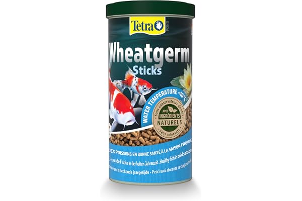 Tetra Pond Wheatgerm Sticks – Alimentation Equilibrée aux Germes de Blé pour Poissons de bassin – Recommandé en automne et au printemps – Riche en fibres – Très Energétique - 1 L