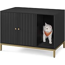 Feandrea Litter Box Enclosure And Odern Cat Tree Bundle, Odern Cat Litter Box Furniture With