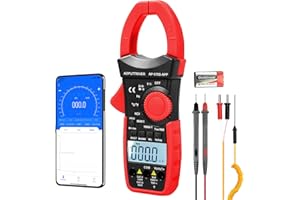 AOPUTTRIVER AP-570S-APP Pinza amperometrica Bluetooth 1000 A AC DC Amp Meter 6000 conteggi Pinza amperometrica a portata automatica per Amp, Volt, Ohm, Resistenza, Capacità, Continuità, Temperatura