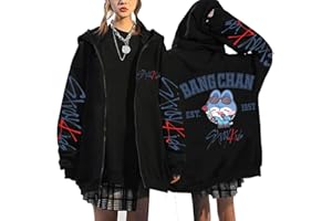 BCFSITNBH Straykids Jacket Women Y2k Hoodies Stray Kids Merch FELIX CHANGIN LEE KNOE HYUNJIN HAN I.N SEUNGMIN E-Girl Oversized Harajuku Hooded Sweatshirts Full Zipper Hoodie