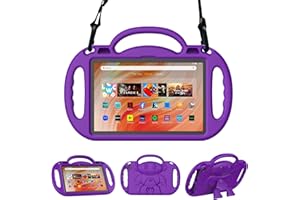 Sonlaryin Lightweight Kid-Proof Case with Strap, Handle and Kickstand for Not Fit TCL Case - Purple