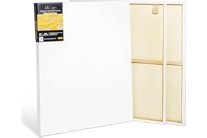 Elan Stretched Canvases 80x100 CM 380 GSM, 3-Pack Art Canvases for Oil Painting, Extra Large Canvas for Painting 380 GSM, Oil Canvas 80x100 CM