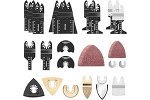 FUNNYTEK Hojas de Sierra Oscilante, 81 Pcs Accesorios para Herramientas Oscilantes Multifunción, Cuchillas Oscilantes, Cuchilla de Corte, Universales de Madera, Plástico y Metal para Dewalt Worx Rockwell