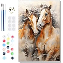 MOGTAA Pintura Por Números Para Adultos Y Niños - Paisaje Otoñal Con Marco Y Caballete, Lienzo De 20x30 Cm, Kit De Arte DIY Para Principiantes, Decoración De Pared