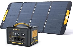 VTOMAN Jump 2200 Centrale Elettrica Portatile con 400W Pannello Solare - 2200W/1548Wh LiFePO4 Batteria Power Station Generatore Solare, Capacità Espandibile a 3096Wh, per Campeggio, Viaggio, Esterni
