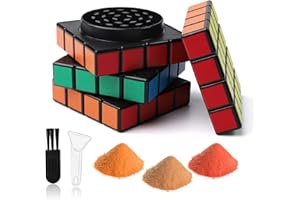 LHOEST Grande Grinder 58 MM Macinaspezie Manuale Metallo Grinder con 24 Denti Macinaspezie 4 Strati Grinder Cubo di Rubik con Raschietto e Spazzola in Plastica per Spezie Cucina