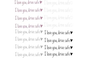 PIPIHOME 12 Pcs I Love You Drive Safe Mirror Sticker, Drive Safe I Love You Car Stickers and Decals, Funny Cars Decorations for Rear View Mirror, Car Accessories Essentials Gifts for Women Men Driver