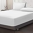 Moonlight Bedding Fitted Sheet 40 Cm Extra Deep Pocket Bed Sheets 16 inch Ultra Soft Bottom Sheet Brushed Microfiber Breathable Shrinkage and Fade Resistant (White, Double)