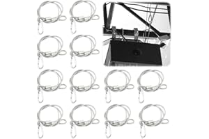 Cavo di Sicurezza in Acciaio,dancepandas 12 Pezzi Cavi Di Sicurezza 4 mm x 800 mm Anticaduta Flessibile Doppio Anello Gancio Corda di Sicurezza per DJ Palco Illuminazione Bicicletta Lock