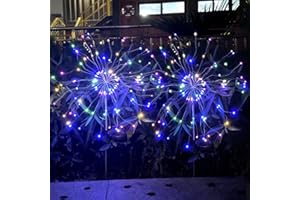 FORLIVESE Juego de 2 lámparas solares para jardín, diseño de flores de cerezo, para decoración de exteriores, 2 modos multicolor LED para caminos exteriores, jardines, aceras, patios y decoración de jardín