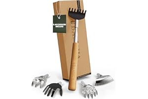 BAMBUA Manina Grattaschiena Allungabile - (Include 5 Accessori) Manico in Bambù - Per Sensazioni di Grattamento Soddisfacenti - Gratta Schiena Mano Allungabile - Grattino Schiena - Idea Regalo