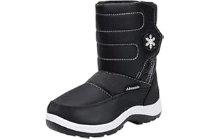 Ahannie Enfant Bottes de Neige Hiver, Fille Bottines Chaudes De Coton Antidérapantes Extérieures