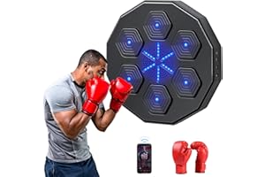 Yopyuenn Bluetooth Music Boxing Machine Smart Boxing Machine para montaje en pared para ejercicios domésticos descompresión, equipo de entrenamiento de boxeo con guantes de boxeo para niños, adultos,
