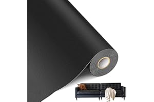 QKYDKY Patch de Réparation en Cuir, 35 x 137cm Simili Cuir Autocollant, Rouleau Adhesif Cuir, Cuir Patch Réparation pour Canapés Sièges de Voiture Sacs à Main Vestes Siège Bricolage Artisanat (Noir)