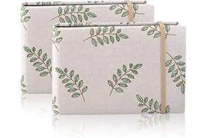 MOLEDINO 2 Pack Petit Traditionnel Album Photo 10x15, Chaque Album avec 100 Pochette, Couverture en Lin, Mini Livre Photo Memory Book pour Bebe Mariage Enfant Famille Voyage Cadeaux Personnalisé (Feuilles)