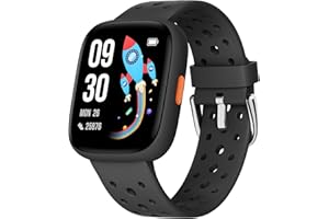 BIGGERFIVE Inteligentny zegarek dla dzieci, zegarek fitness 4,6 cm, krokomierz, tętno, monitor snu, wodoodporność IP68, licznik kroków kalorii, gry logiczne z/bez aplikacji dla dziewcząt, chłopców,