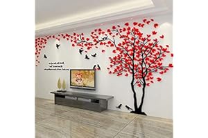 GUANGMU 3D DIY Tree Wall Sticker Large Family Bird and Tree Wall Decal Art Mural Stickers Home Decor for Living Room Bedroom Home Decoration TV Backdrop Wall