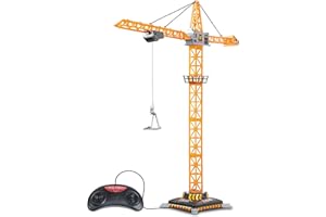 Teorema Giocattoli, Gru Giocattolo per Bambini Alta 100 cm, Gru Filoguidata con Rotazione a 360°, Gancio Mobile e Luci, Gioco da Cantiere per Piccoli Ingegneri