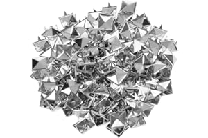 Trimming Shop 500Pcs Pyramid Shaped Punk Nail Head Studs Square Metal Leather Rivets for Clothing Decoration, Arts & Crafts Embellishment, DIY Projects, Leathercraft (12mm, Silver)