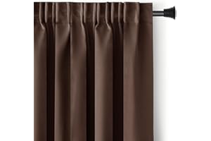 ‎RESTILO RESTILO Blackout Vorhang 140x245 cm Schokolade 1 St. Kräuselband Verdunkelungsvorhang Blickdicht Fensterdekoration Dekoschal Dekorvorhang Blackout
