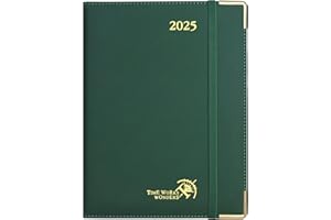 POPRUN Agenda 2025 Settimanale Premium 22 x 16,5 cm da Gen. 2025 a Dic. 2025, Copertina Rigida, Tag Mensili, Carta Spessa da 100 GSM EU, Verde Foresta