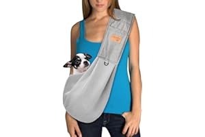 Vrbabies Hundetragetasche, Hundetasche für Kleine Hunde Haustier mit Verstellbare Breite Trägern (Atmungsaktives Mesh, Hellgrau1)