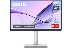 BenQ MA270U Monitor per MacBook Pro/Air 27” 4K 3840x2160, Due USB-C, Alimentazione 90W, Compatibile con colori Mac, Hub USB, Comandi volume/luminosità per Mac, Supporto regolabile, Gamma colore P3