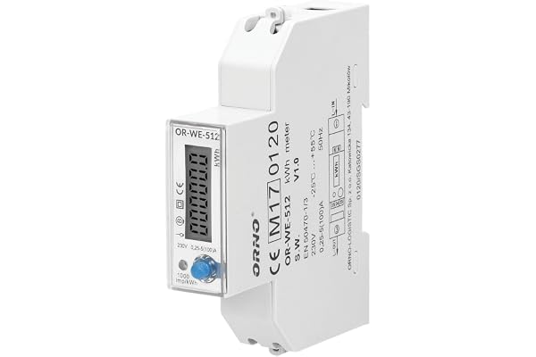 Orno Compteur de courant alternatif numérique LCD, affichage en 1 phase de la consommation d'énergie avec certificat Mid, 100 A Power Meter