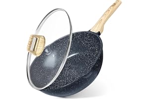 GiPP Nonstick Frying Pan Skillet with Lid, 30CM 5.1L Deep Frying Pan,Ceramic Saute Pan,Stay-Cool Handle,Induction Pan, Healthy Non Toxic Cooking Pan,Gray