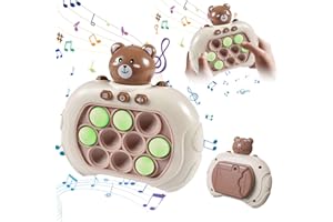 ZUOQIANG Pop It Electronique, Popit ElectroniqueJouet Anti Stress Adult, Jouet Sensoriel Squeeze, Console de Jeu Fast Push Bubbles Pop, Pop it Lumineux (Ours)