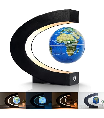 Mappamondo Magnetico Fluttuante Globex Con Luce LED – Terra Rotante, Effetto 3D