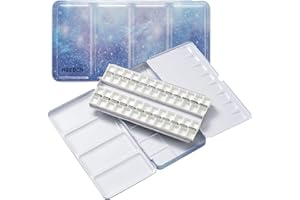 MEEDEN Palette Aquarelle Vide de Poche: Boîte Aquarelle de Voyage en Métal avec 48 Demi-Godets - Palette de Peinture Portable pour Artistes et Amateurs de Peinture