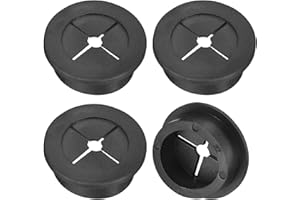 QUARKZMAN 4 Pcs Passe-Câble pour Cordon, 32mm Passe-Câble de Bureau en Caoutchouc Flexible Grommets de Fil Cache-Trou pour Bureau Organisateur de Câbles d'Ordinateur, Noir