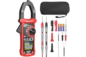 Neoteck Pinza Amperometrica True RMS 1000A AC/DC con Schermo a Colori Multimetro Pinza 9999 Counts con Display Retroilluminato Misura Corrente Tensione Temperatura Capacità Resistenza Diodi Continuità