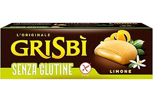 Grisbì Senza Glutine al Limone - Biscotti di Croccante Pasta Frolla al Limone, Ripieni di Morbida Crema al Limone, Ideali per Colazione, Snack o Merenda, Confezione da 9 Biscotti, 150 gr