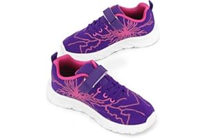 AMZHRLY Baskets Fille Léger Respirant Sneakers Sport Antidérapant Chaussures de Course pour Extérieur et Intérieur 28-39EU