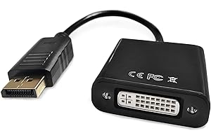 Typicshop Adattatore DisplayPort a DVI 1080p, DP Maschio a DVI Femmina per Schermi, Monitor, Proiettori... Nero