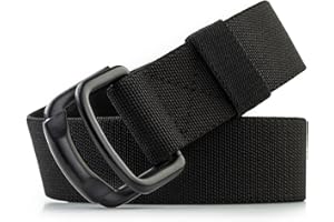 TENINE Cinturón Elástico, Cinturones para Hombre Mujeres Cinturón Táctico Cinta Cinturones de Lona Estilo Militar D Anillo Hebilla 1.5” Invisible Ajuastable Correa de Cintura