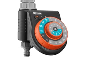 GARDENA PROGRAMADOR EASY PLUS CONTROL DE RIEGO AUTOMÁTICO CON 60 PROGRAMAS CON DIFERENTES FRECUENCIAS Y DURACIONES