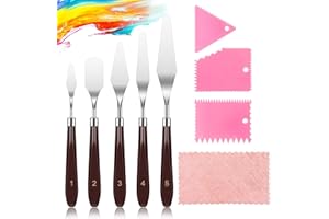 Ouprisks 9 Stück Palette Messer Set, Malmesser, Spachtel Acrylmalerei für Ölmalerei, Gouache, Aquarell, Felsmalerei