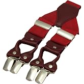 Kemer D&uuml;nyası Metal 6 Clip-on Luxury Trouser Strap with Leather Ends