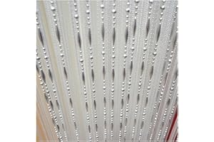 SANJIANKE-FS Dew Drop Chain Bead Curtain String Door Room Divider Fly Bug Screen Tassel String Line Door Curtains Window Room Divider Decorative Tulle Curtains For Room String Bead Curtain (Sliver)