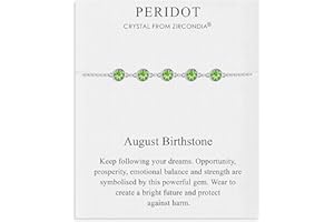Philip Jones August Birthstone Bracelet Created with Peridot Zircondia® Crystals